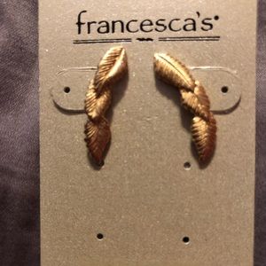 Gold plated leaf stud earrings